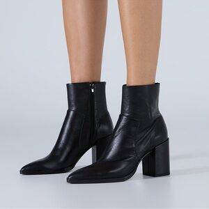 Tony Bianco 8 Brazen Bootie Black Luxe Leather pointed toe